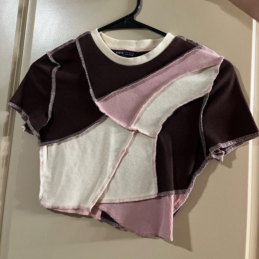 Color Block Crop Top